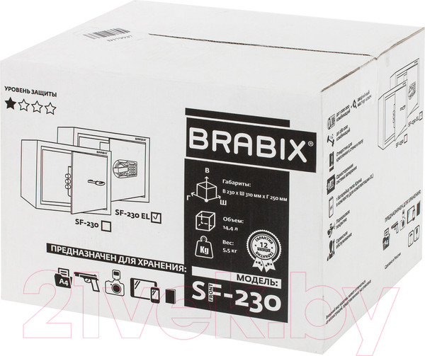 Изображение товара Мебельный сейф Brabix SF-230EL / 291147 (черный)