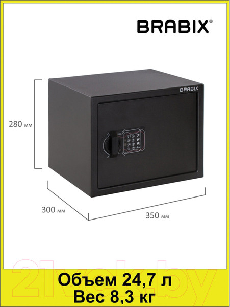 Изображение товара Мебельный сейф Brabix SF-280EL / 291149 (черный)