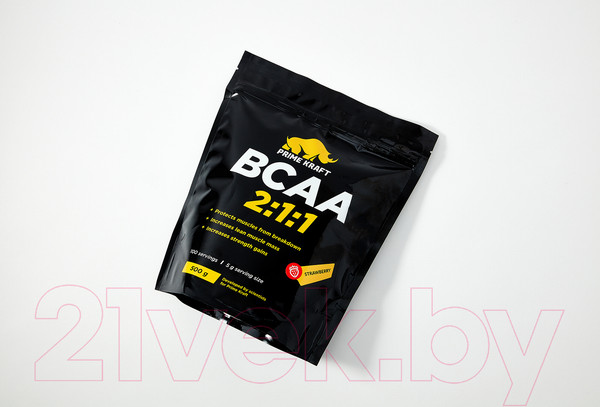 Изображение товара Аминокислоты BCAA Prime Kraft 2:1:1 (500г, клубника)