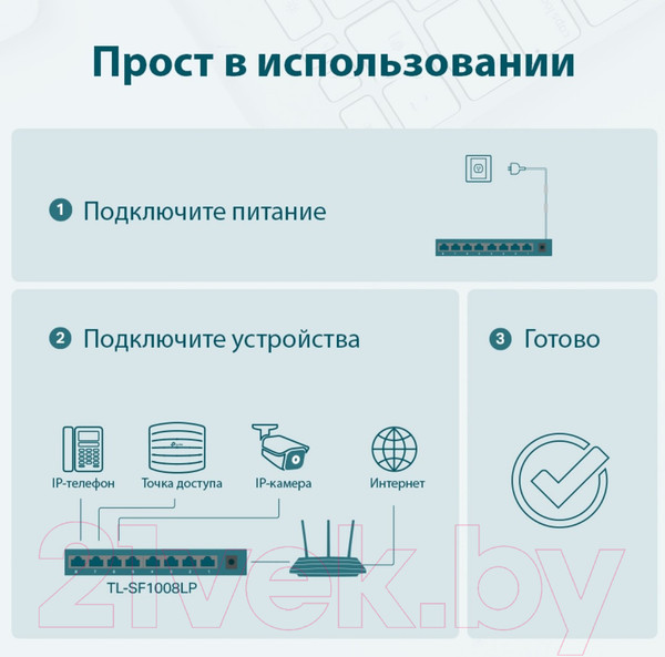 Изображение товара Коммутатор TP-Link TL-SF1008LP