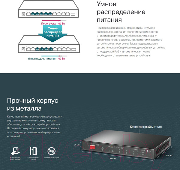 Изображение товара Коммутатор TP-Link TL-SG1210P