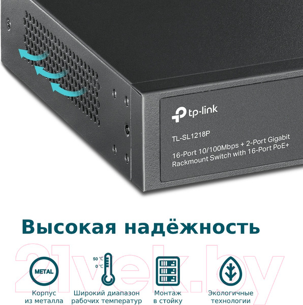 Изображение товара Коммутатор TP-Link TL-SL1218P