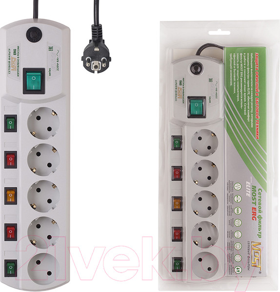 Изображение товара Сетевой фильтр Most ERG (5м, белый)