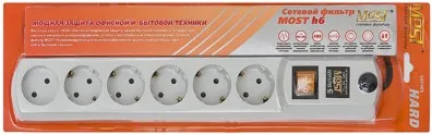 Изображение товара Сетевой фильтр Most H6 (2м, белый)