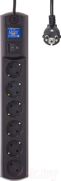 Изображение товара Сетевой фильтр Most HV6 (2м, черный)