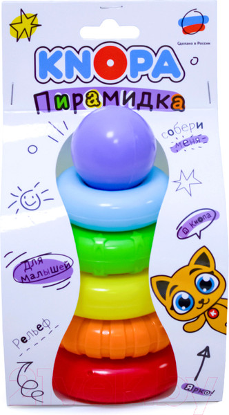 Изображение товара Развивающая игрушка Knopa Пирамидка рельефная / 82042