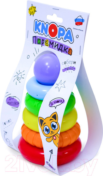 Изображение товара Развивающая игрушка Knopa Пирамидка рельефная / 82042