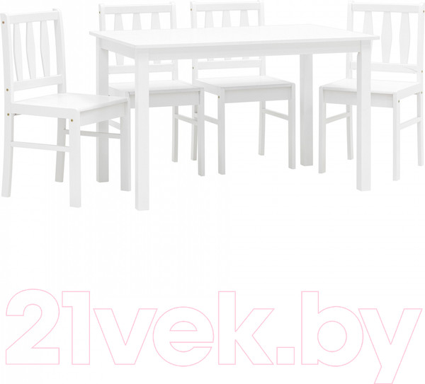 Изображение товара Обеденная группа Stool Group Ingrid / MH750+MH52088 WX4 (массив гевеи/белый)