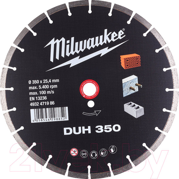Изображение товара Отрезной диск алмазный Milwaukee 4932471986