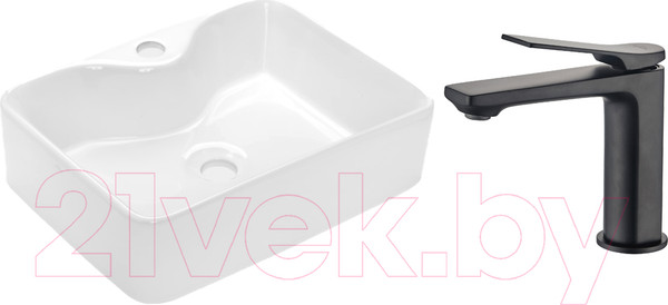 Изображение товара Умывальник со смесителем Invena Neri CE-22-001-W + Neri BU-01-004-L + Click-Clack SC-B1-139-L