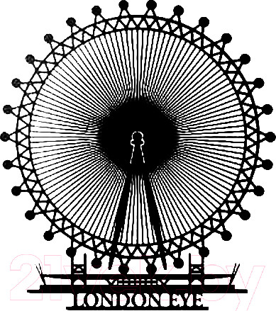 Изображение товара Декор настенный Arthata Колесо обозрения 50x95-B / 082-1 (черный)