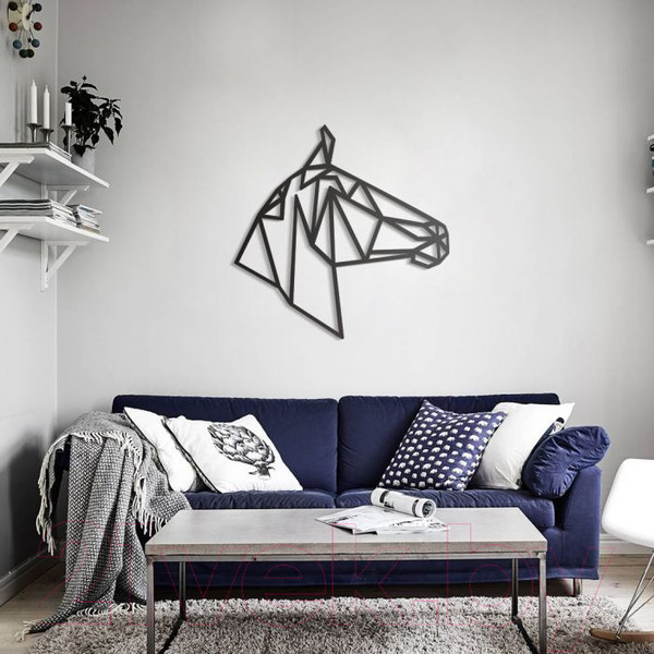 Изображение товара Декор настенный Arthata Лошадка 50x50-B / 079-1 (черный)