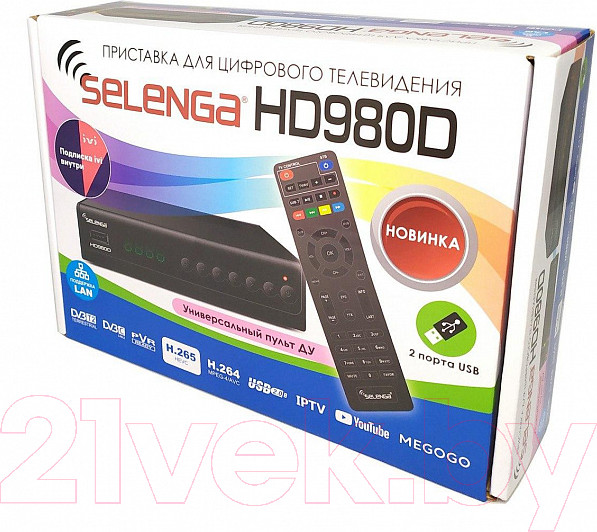 Изображение товара Тюнер цифрового телевидения Selenga HD980D