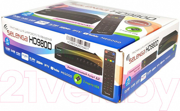 Изображение товара Тюнер цифрового телевидения Selenga HD980D