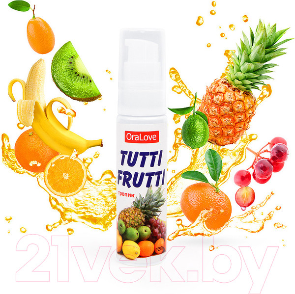 Изображение товара Лубрикант-гель Bioritm Tutti-Frutti экзотические фрукты / 30004 (30г)