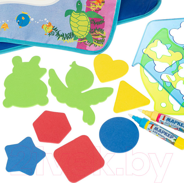 Изображение товара Раскраска Bondibon Водная раскраска-коврик. Подводный мир / ВВ5135