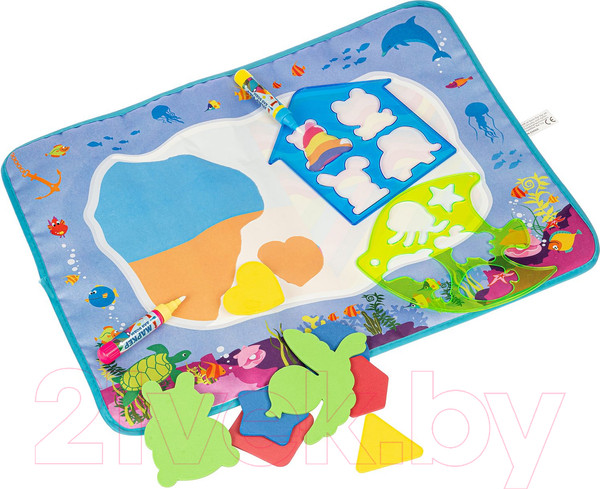 Изображение товара Раскраска Bondibon Водная раскраска-коврик. Подводный мир / ВВ5135