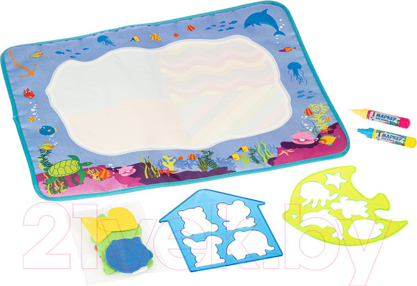 Изображение товара Раскраска Bondibon Водная раскраска-коврик. Подводный мир / ВВ5135