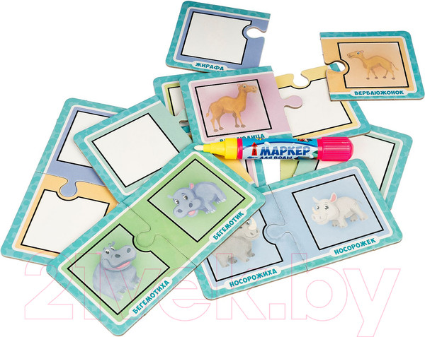 Изображение товара Раскраска Bondibon Водная раскраска-пазл. Кто чья мама? / ВВ4652