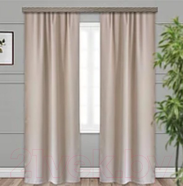 Изображение товара Штора Этель Матовый блэкаут 4881574 (135x260, бежевый)