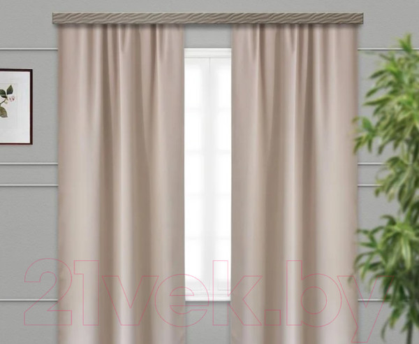 Изображение товара Штора Этель Матовый блэкаут 4881574 (135x260, бежевый)