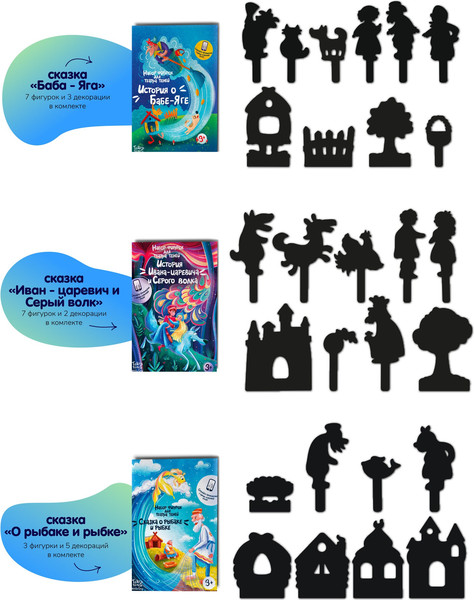 Изображение товара Кукольный театр Театр теней Истории Гарри Русские народные сказки / TT-010320