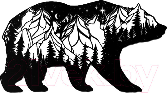 Изображение товара Декор настенный Arthata Мишка в лесу 25x50-B / 081-1 (черный)