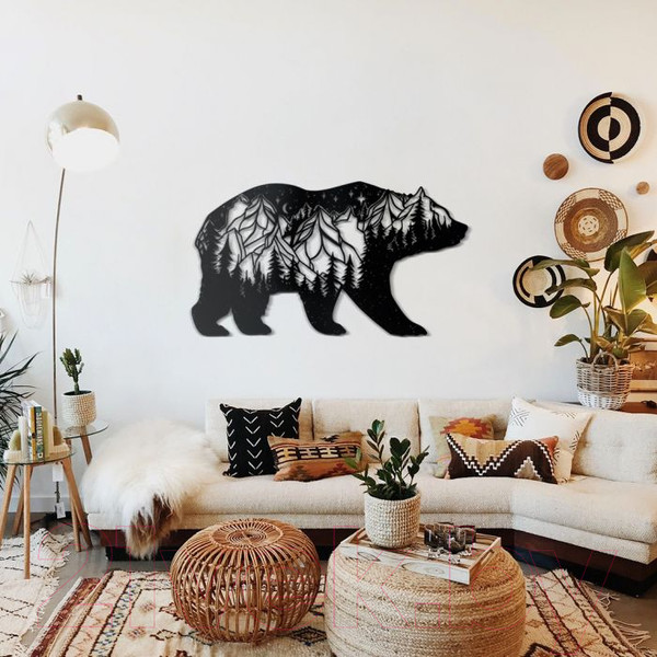 Изображение товара Декор настенный Arthata Мишка в лесу 25x50-B / 081-1 (черный)