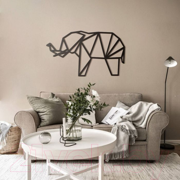 Изображение товара Декор настенный Arthata Слон 50x70-B / 084-1 (черный)