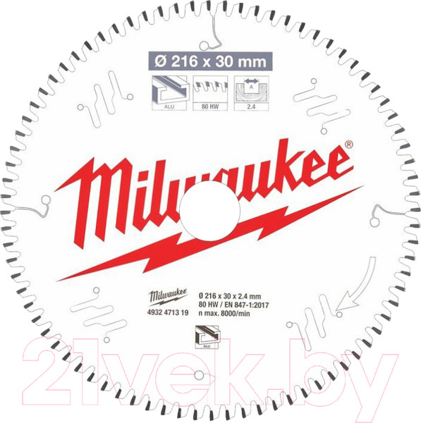 Изображение товара Пильный диск Milwaukee 4932471319