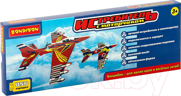 Изображение товара Самолет игрушечный Bondibon Истребитель с моторчиком / ВВ5126