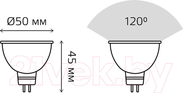 Изображение товара Лампа Gauss Elementary GU5.3 5.5W 2700K/3000K / 13516T (3шт)