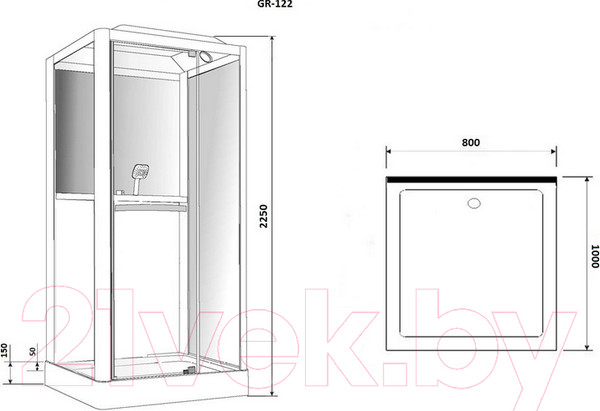Изображение товара Душевая кабина Grossman GR122 80x100