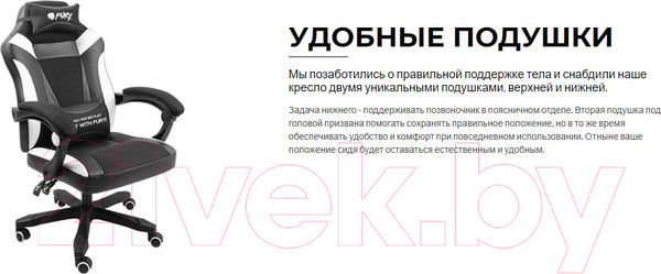 Изображение товара Кресло геймерское Fury Avenger M+ / NFF-1710 (черный/белый)