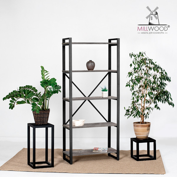 Изображение товара Стеллаж Millwood Neo Loft СН-3 Л (сосна пасадена/металл черный)