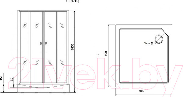 Изображение товара Душевая кабина Grossman GR171QL 90x90