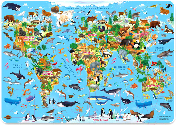 Изображение товара Пазл Геодом Мир. Животные и растения / 2265
