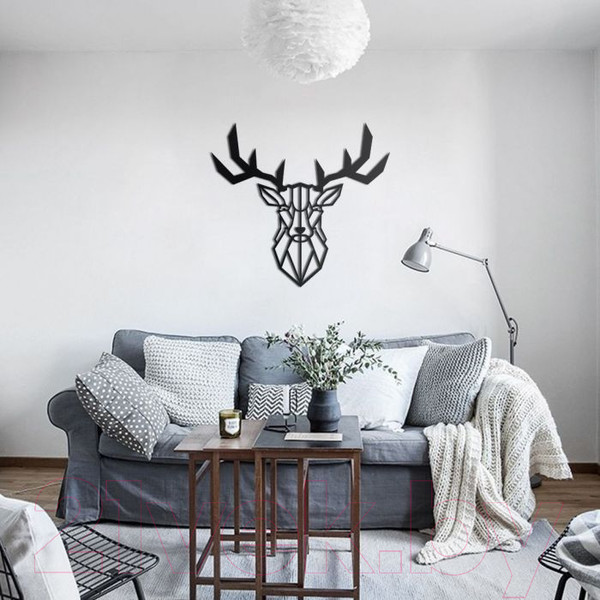 Изображение товара Декор настенный Arthata Северный олень 50x50-B / 087-1 (черный)