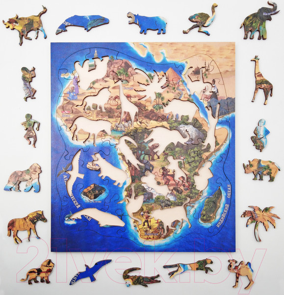 Изображение товара Пазл Нескучные игры Африка. Фигурный деревянный пазл / 8266