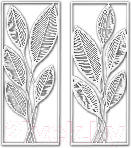 Изображение товара Декор настенный Arthata Фикус абиджан 65x70-V / 093-1 (белый)