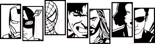 Изображение товара Декор настенный Arthata Супергерои 35x50-B / 094-7 (черный)