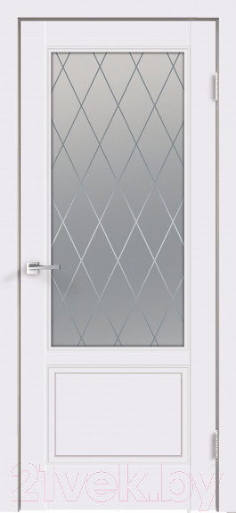 Изображение товара Дверь межкомнатная Velldoris Эмаль Scandi 2V 70x200 врезка (левая, белый/ромб мателюкс)