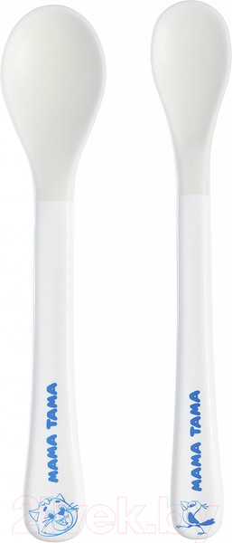 Изображение товара Набор столовых ложек для кормления Мама Тама С мягким кончиком / MT/030 (2шт, белый)