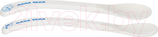 Изображение товара Набор столовых ложек для кормления Мама Тама С мягким кончиком / MT/030 (2шт, белый)