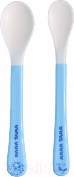 Изображение товара Набор столовых ложек для кормления Мама Тама С мягким кончиком / MT/037 (2шт, голубой)