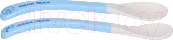 Изображение товара Набор столовых ложек для кормления Мама Тама С мягким кончиком / MT/037 (2шт, голубой)