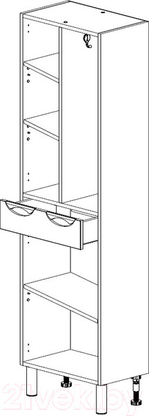 Изображение товара Шкаф для ванной СанитаМебель Камелия-55 Д3 (белый)