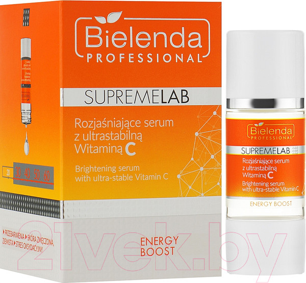 Изображение товара Сыворотка для лица Bielenda Professional Supremelab Energy Boost Осветляющая со стабильным витамином C (15мл)