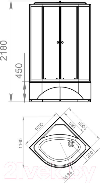 Изображение товара Душевая кабина Domani-Spa Delight 110 High / DS01D110HWM00 (белый/сатин-матированное стекло)