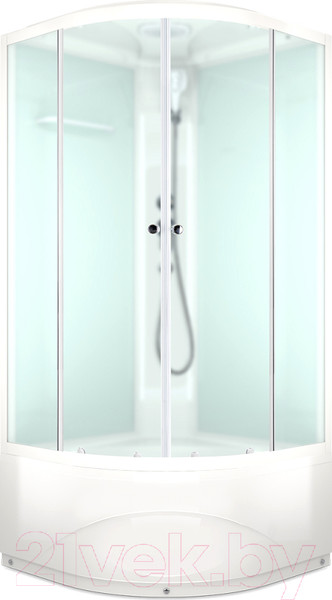 Изображение товара Душевая кабина Domani-Spa Delight 110 High / DS01D110HWM00 (белый/сатин-матированное стекло)